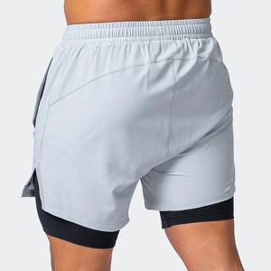 Short de gymnastique Logo personnalisé Polyester Poche Double Couche Short de jogging Running Basketball Gym Activewear Short d'entraînement pour homme - Product Image 3