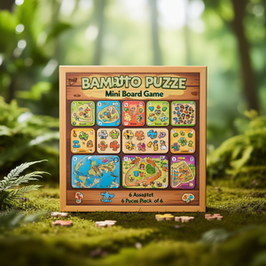 Rompecabezas de Bambú, Mini Juego de Mesa, 6 Piezas Surtidas, Paquete de 6 - Product Image 3