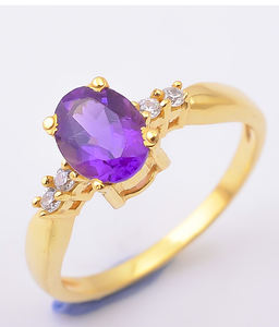 Hot Selling Natural Amethyst Gemstone <b>Ring</b> Trendy Fashionable Ethnic Style Jewelry <b>Vintage</b> 925 Sterling Silver <b>Gold</b> Plated <b>Ring</b> - Product Image 2