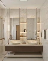 Meuble mural moderne de haute qualité en contreplaqué pour salle de bain, armoire suspendue avec miroir éclairé