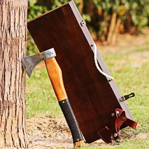 Handmade Industrial Grade High Carbon Steel <b>Viking</b> <b>Axe</b> Natural Wood Handle Leather Sheath. Multi-Purpose Hatchet Camping Outdoor - Product Image 1