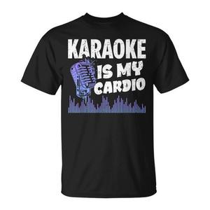 T-shirt promotionnel Karaoke Legend Music My Cardio avec design de microphone vintage pour les amateurs de musique - Product Image 1