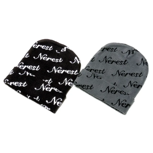 Automne hiver unisexe Jacquard tricoté chapeau décontracté Hip Hop Beanie broderie conception lettres personnalisées coton bandeau laine casquette hommes - Product Image 2