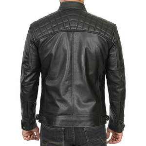 Veste en cuir d'extérieur durable pour hommes, taille plus, veste d'hiver, vente en gros, col montant, vêtements d'extérieur, vestes en cuir pour hommes - Product Image 4