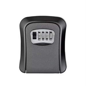 Boîte à clés murale en métal – Coffre-fort à clé en alliage d'aluminium avec combinaison à 4 chiffres et crochet interne pour l'immobilier et le bureau - Product Image 1