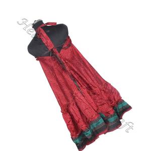 SD002 Saree / Sari / Shari vêtements indiens et pakistanais de l'Inde Hippy Boho indien longue robe imprimée en soie Vintage à fleurs Sari - Product Image 6