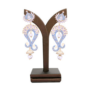 Pendientes colgantes AD tradicionales, Pendientes chapados en oro mate AD, exportación de joyería de imitación antigua, proveedor de joyería de moda personalizada - Product Image 1