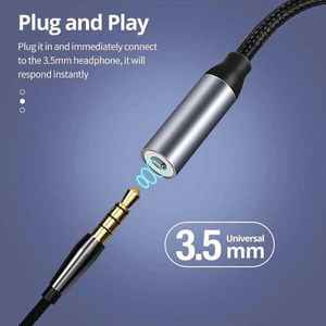 Adaptador de Audio de Nylon Trenzado Tipo-C de 8 Pines y 3.5mm, Carga Rápida USB PD, Protección Contra Cortocircuitos, Diseño Compacto para Teléfono Móvil - Product Image 6