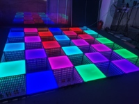 Panneau de piste de danse magnétique 3D effet miroir infini mat arc-en-ciel double face LED IP65 en verre trempé de 10 mm avec contrôle DMX512 pour scène de mariage