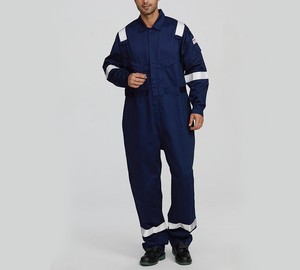 โลโก้ที่กําหนดเอง OEM ผ้าฝ้าย 100% ป้องกันไฟฟ้า coverall ความปลอดภัยวิศวกรรมเครื่องกลเครื่องแบบช่างเชื่อมน้ํามันและสนาม coverall - Product Image 3