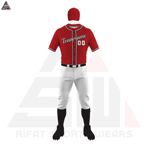Maillots de baseball pour adultes en gros, ensembles uniformes, 100% polyester, imprimés par transfert thermique, respirants, col rond, noms d'équipe et logos personnalisés - Product Image 2