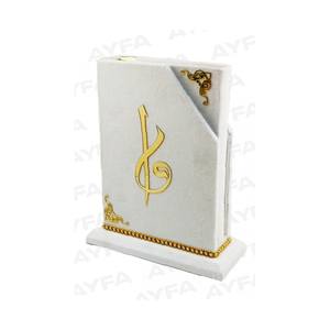 Medium Size 295 White-sealed Velvet <b>Boxed</b> Holy Quran for Children Education Genre <b>Book</b> 5 Pieces Red & Black Inner Paper - Product Image 4