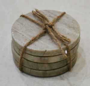 Posavasos de mármol con incrustaciones de latón en rodajas de diseñador hechos a mano, alfombrillas y almohadillas absorbentes para uso en el hogar, la Oficina y el Hotel - Product Image 3