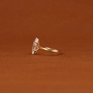 Sterling Silver Fine Jewelry Trendy Classic Style Wedding Engagement Ring Marquise Cut Lab Grown Diamond Prong Bezel Setting IGI - Product Image 2