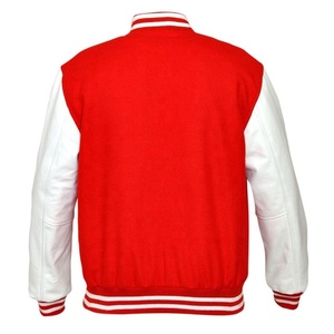 Winter Men's Varsity <b>Jacket</b> with Leather Sleeves and Wool Lining Customizable Design and Front Logo - Product Image 3