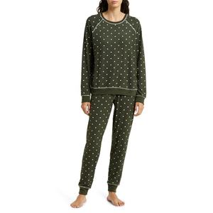 Conjunto de Pijama para Mujer con Estampado de Puntos, Diseño Personalizado OEM, Modal, Invierno, Largo, Acogedor, 2 Piezas, Algodón - Product Image 1