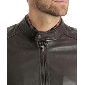 Veste en cuir pour hommes en matériau durable disponible au tarif de gros Veste en cuir anti-rides entièrement personnalisée pour hommes - Product Image 4