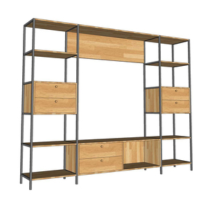 Soporte para TV KTV68093 con Estantería Integrada, Estilo Lujoso y Minimalista, Superficie de Madera de Pino y Estructura de Hierro para Mueble de TV - Product Image 2