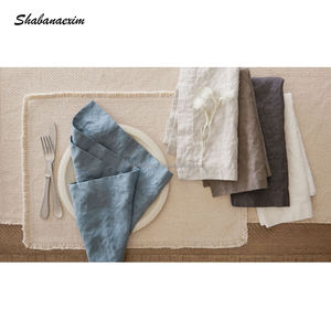 Prêt à expédier napperon rectangle à franges en coton fait à la main tapis de table à manger décoratif avec un design différent - Product Image 3