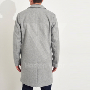 100% cachemire laine matériel fait longs manteaux personnaliser Logo broderie bouton fermeture coupe ample Trench pardessus pour homme - Product Image 4