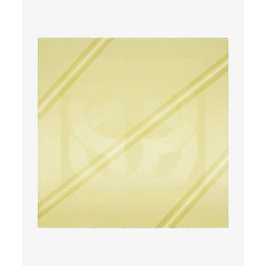 Luxury Designer <b>Silk</b> Jacquard Square <b>Scarf</b> in Light Yellow with Striped Pattern - Product Image 1