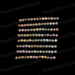 Cabochon de haute qualité 12x12mm, quartz éthiopien noir multi-feu naturel, composite cuivre, fabrication de bijoux - Pierre précieuse en vrac - Product Image 6