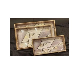 Table de maison décorer plateau de service avec imprimé fait à la main pour le prix de gros taille personnalisée plateau de service rectangle de meilleure qualité - Product Image 1