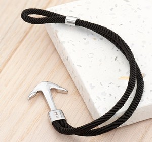 Pulsera de ancla Náutica de cuerda negra personalizada, regalos - Product Image 3