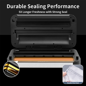 Sellador al Vacío Automático <span class=keywords><strong>de</strong></span> Doble Bomba para Bolsas Plásticas <span class=keywords><strong>de</strong></span> Alimentos 125W Bajo Ruido Doble Sellado Térmico con Asa para Uso Doméstico - Product Image 5