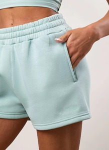 Article tendance : Short de bain pour femme 100% coton avec poches latérales, coupe classique, 180 g/m², respirant, taille élastique, style sportif - Product Image 3