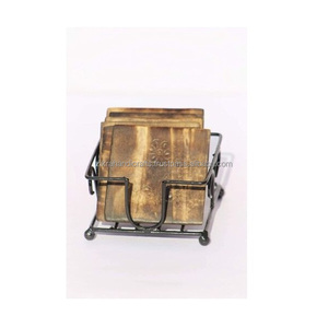 Square Coaster With Metal Stand Factory Quality Wood Design Table Matswalnut, Coasters and Finishing Pads for Home & Table Decor - Product Image 2