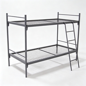 <span class=keywords><strong>Letto</strong></span> a <span class=keywords><strong>Castello</strong></span> in Acciaio Stabile con Scala Laterale e Ringhiere di Sicurezza per Alloggi - Product Image 2