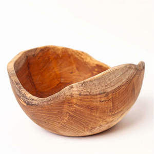 <b>Mango</b> <b>wood</b> curved <b>bowl</b> - Product Image 1