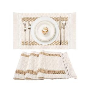 Good Seller's Customized Natural <b>Round</b> Macrame <b>Placemat</b> Square Braided Straw Place Mats Kitchen Tableware Supplies Pads - Product Image 2