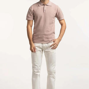 เสื้อโปโลถักเนื้อผ้าทอลายแบบสมาร์ทแคชวล ดูดีมีระดับ เสื้อโปโลถักเนื้อผ้าทอลายสำหรับผู้ชาย ดีไซน์ปกคลาสสิก - Product Image 6