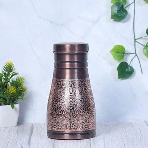 Etching Design Pure Copper <b>Metal</b> Water <b>Bottle</b> for <b>Drinking</b> Water Bedside Copper Vessel in Bulk Price - Product Image 4