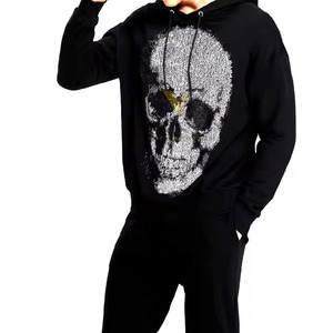 Sweat-shirts pour hommes en strass de la meilleure qualité, couleur unie, légers - Product Image 4