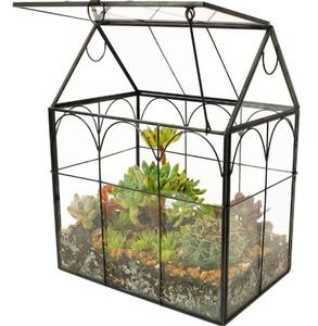 Terrarium en verre avec cadre en métal fabriqué à la main à partir de verre et de métal de haute qualité pour la décoration de maison et de mariage - Product Image 6