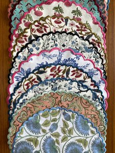 Mezcle y combine estampados Indian Floral Hand Block impreso 100% alfombrillas de tela de algodón puro manteles reutilizables sostenibles - Product Image 4