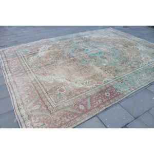 Alfombra Vintage Extra Grande de 9.4x12.7 pies (286x387 cm), Alfombra Turca de Lana con Diseño Floral Azul - Product Image 3