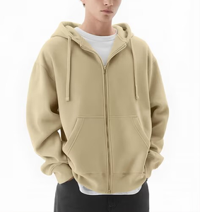 Sweat à capuche pour homme surdimensionné avec logo de marque personnalisé, fermeture éclair intégrale, 460 GSM, imperméable, qualité supérieure, plusieurs couleurs - Product Image 1