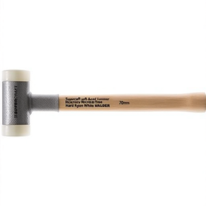 Supercraft Soft-Faced <b>Hammer</b> 370mm Length 70mm Head Diameter Hickory Recoil-Free Hard Nylon White HALDER - Product Image 3