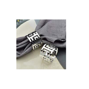 Decoration Silver Steel Napkin <b>Holder</b> <b>Metal</b> Napkin Ring for Wedding Party Ware and Handmade Shinny Polished - Product Image 5
