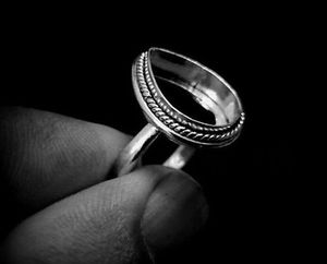 Genuine 925 Sterling Silver Pear Shape Vintage Design Blank Bezel Setting Collet Semi-Mount Ring Wholesale Handmade Fine Jewelry - Product Image 4