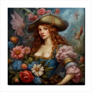 Azulejo de cerámica de estilo Floral Vintage para dormitorio, sala de estar, pared Interior, borde de arte contra salpicaduras en formato de azulejo cuadrado - Product Image 1