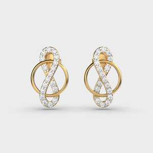 9K Yellow / White / Rose Gold Diamond <b>Infinity</b> Stud <b>Earrings</b> for Women | Luxury Floral Design | OEM/ODM Jewelry Manufacturer - Product Image 5