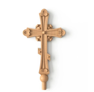 Elementos tallados Onlay aplique marco arquitectónico gran puerta de altar de madera calada con una cruz - Product Image 5