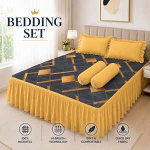 High Quality Microfiber Ruffle Bed <b>Sheet</b> Set 180x200cm Hi-Breath Soft Cooling Quick <b>Dry</b> Bedding Set - Product Image 5