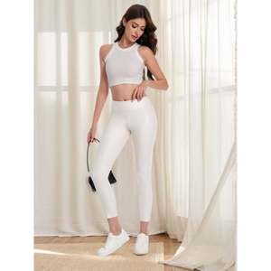 Leggings en similicuir pour femmes, taille haute, extensibles, à enfiler, longueur cheville - Product Image 2