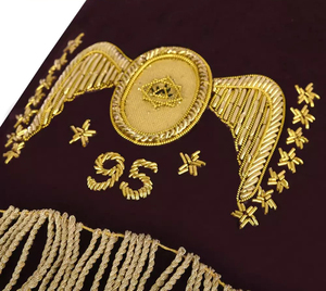 Menottes maçonniques avec gantelets d'officiers artisanaux en tresse d'argent poignets de régalia en gros pour uniformes de cérémonie Ronpex - Product Image 6